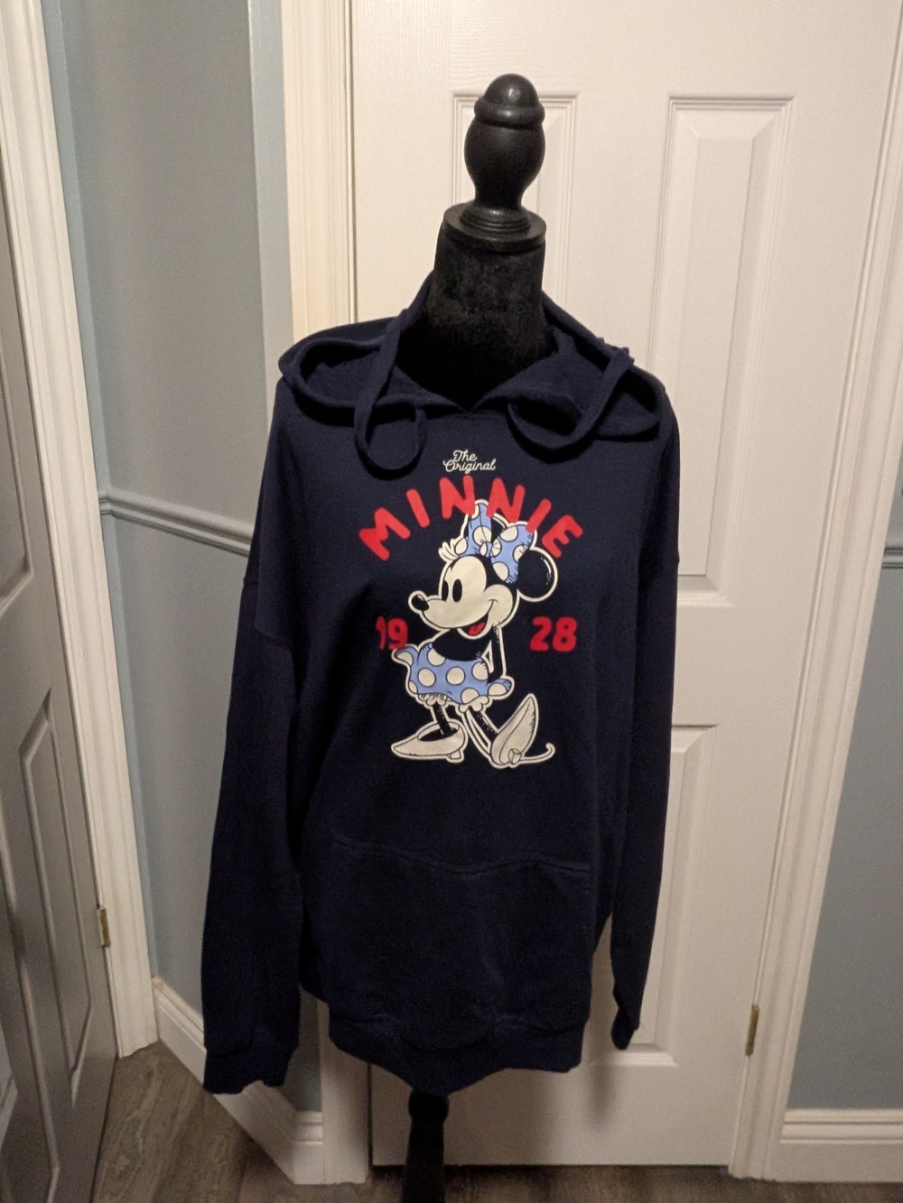 Disney Minnie Navy Graphic Hoodie - Classic Minnie Mouse Design